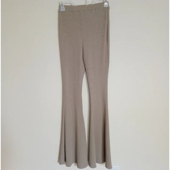 Princess Polly Women's Rita Roberts Knit Flare Pant Bootcut Ribbed Tan Size XS 2 - Picture 2 of 7